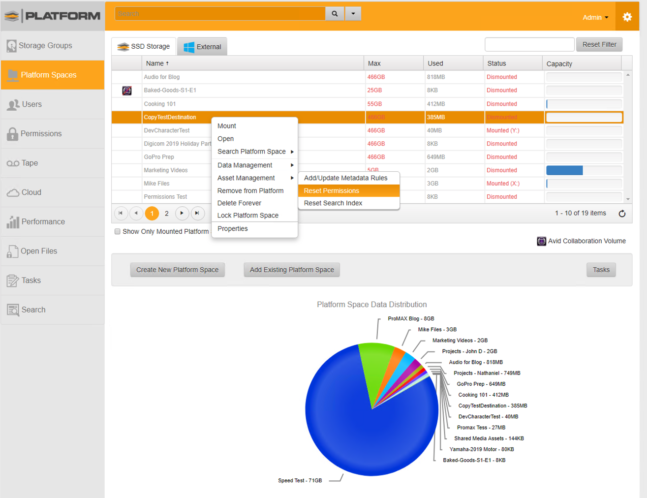 How to Reset Permissions via Platform Space
